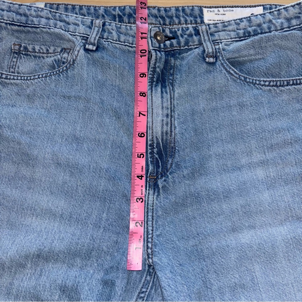 Rag & Bone Lori Mid Rise Wide Leg Jeans Sz 31 Light Acid Wash - Picture 10 of 12